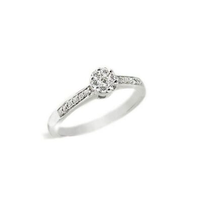Sortija oro blanco y diamantes Joyeria Jose Luis Joyero Malaga